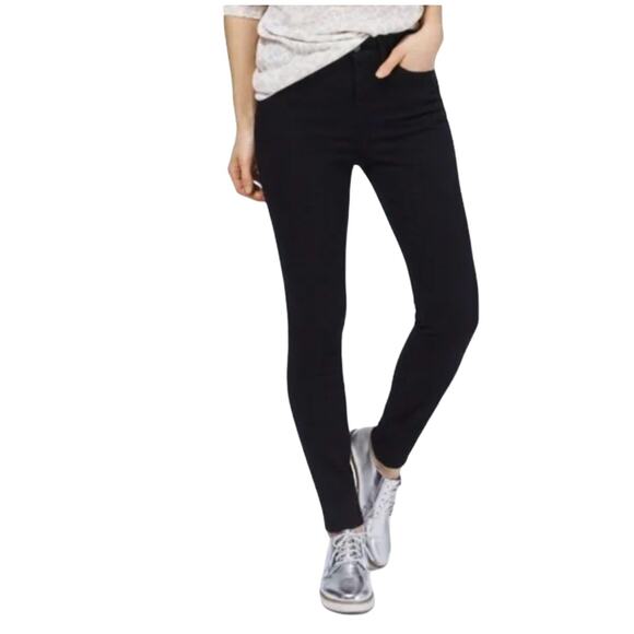 J Brand Maria High-Rise Skinny Jeans in Black Hewson Size 24 - Picture 1 of 11